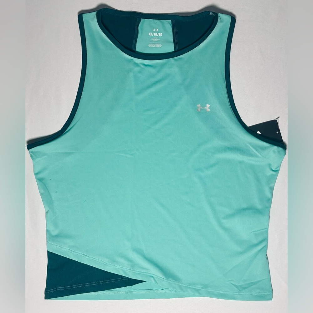 Under Armour Vanish Breeze Fitted Cropped Tank Radial Turquoise Women's XL NWT